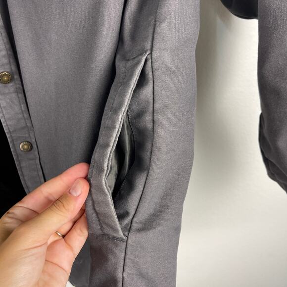 Dickies Water Repellent Duck Hooded Canvas Shirt Jacket Slate Grey Mens XL 46/48 - Picture 10 of 13